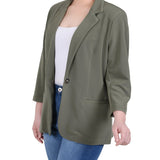 3/4 Sleeve Heavy Jacquard Knit Jacket - Petite - DressbarnCoats & Jackets