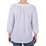 3/4 Sleeve Swiss Dot Top - Petite - DressbarnShirts & Blouses