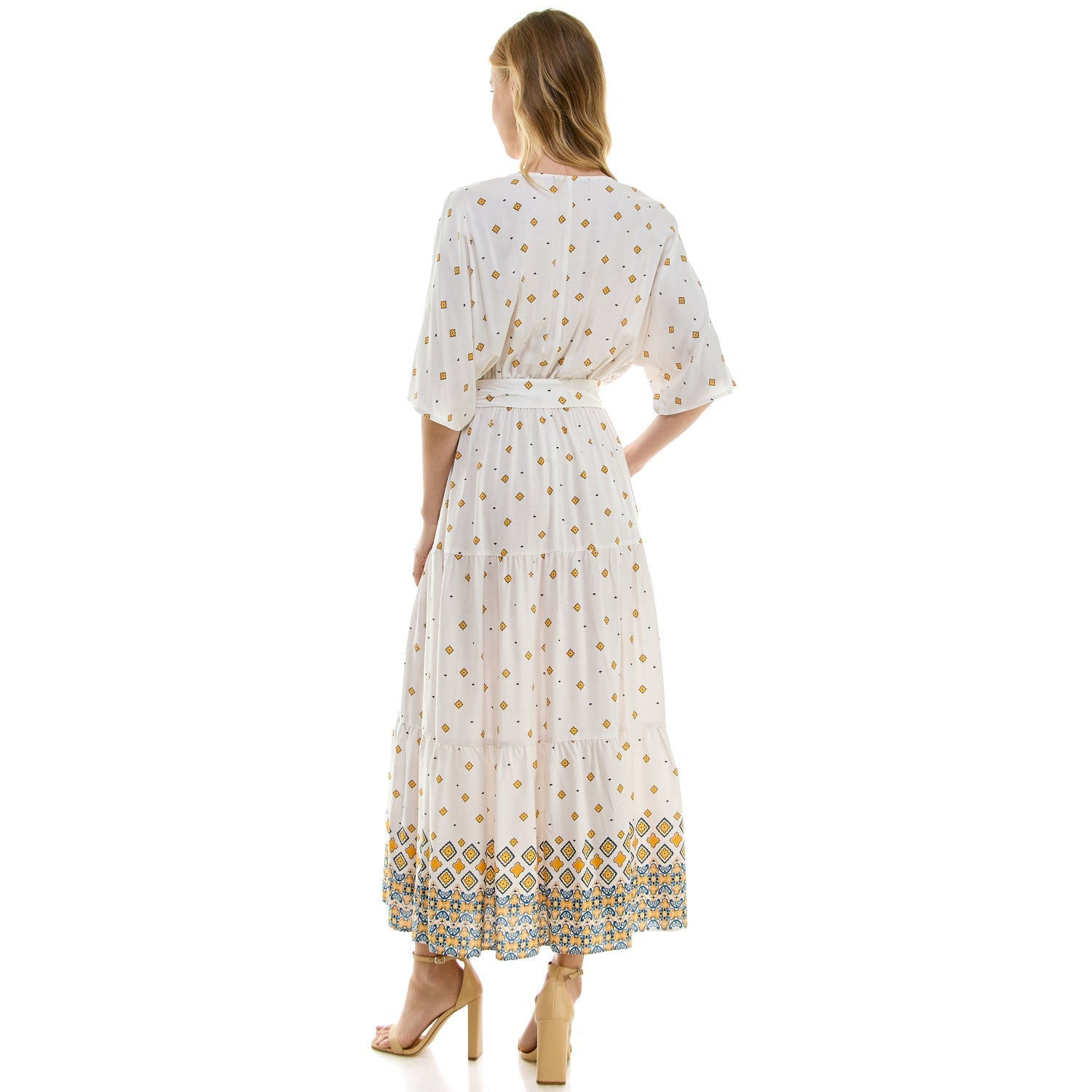 3/4 Sleeve Wrap Style Midi Dress Dressbarn 3/4 Sleeve Wrap Style Midi Dress Dressbarn