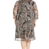 2Pc Jacket Dress with Detachable Necklace  - Plus