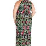 Printed Maxi Halter Dress, Plus