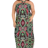 Printed Maxi Halter Dress, Plus