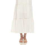 Women's Scoop Neck Tiered Maxi Dress - Plus
