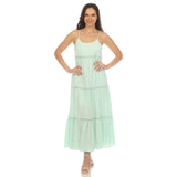 Women's Scoop Neck Tiered Maxi Dress - Plus
