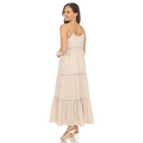 Women's Scoop Neck Tiered Maxi Dress - Plus