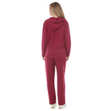 Women's Hooded Zip-Front Top and Straight-Leg Pants Set