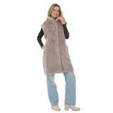 Women's Long Plush Button-Front Vest