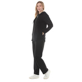 Women's Hooded Zip-Front Top and Straight-Leg Pants Set