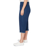Alfred Dunner Super Stretch Denim Fringe Capri Pant - Plus