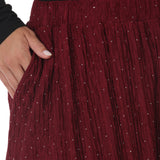 Plus Size Rhinestone Embellished A-Line Maxi Skirt