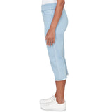 Alfred Dunner Super Stretch Denim Fringe Capri Pant- Petite