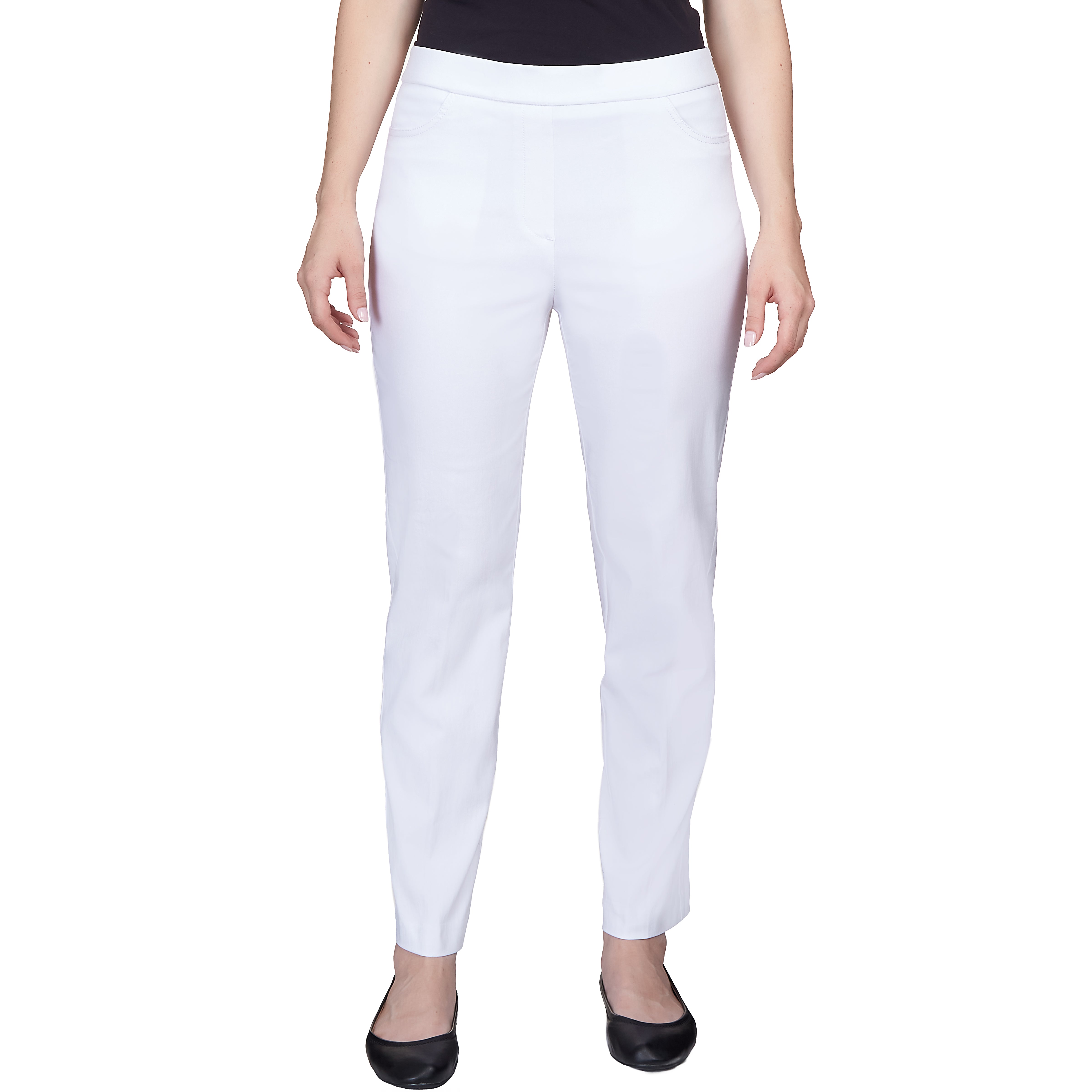 Alfred Dunner Petite Classic Allure Fit Proportioned Pant with Elastic Comfort Waistband Short Length