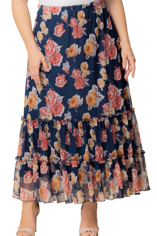 Isla Tiered Mesh Maxi Skirt - Plus