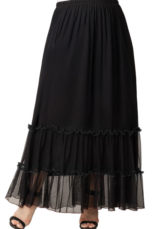 Isla Tiered Mesh Maxi Skirt - Plus
