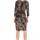 Printed Jersey Faux Wrap Dress