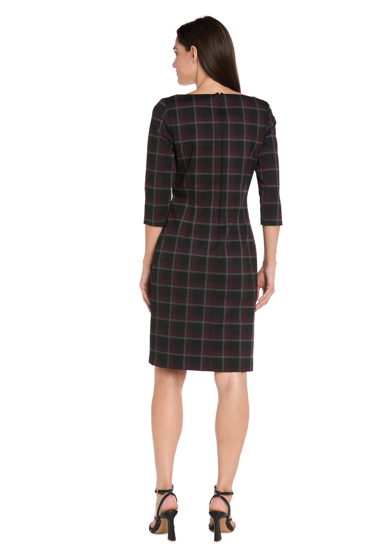 black and red check dress Black And Red Check Knit Mini Dress