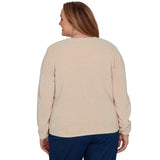 Alfred Dunner Cable Pullover Chenille Sweater - Latte - Plus