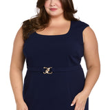 Belted Sheath Dress - Plus