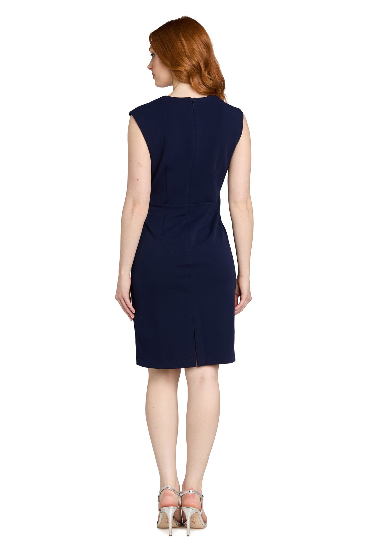 R & M Richards Petite Sleeveless Belted Sheath Dress - Navy R & M Richards Petite Sleeveless Belted Sheath Dress - Navy