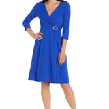 Jersey Faux Wrap with 3/4 Sleeve