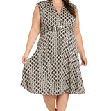 Printed V Neck Jersey with Hardware  - Plus
