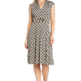 Printed V Neck Jersey with Hardware - Petite