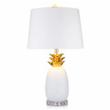 Pier 1 Pineapple White & Gold Ceramic Table Lamp 22''
