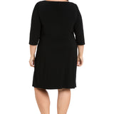 Jersey Side Draped Dress with Hardware, Plus