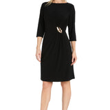 Jersey Side Draped Dress with Hardware