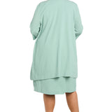 2Pc Jacket Dress with Necklace -Plus