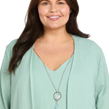 2Pc Jacket Dress with Necklace -Plus