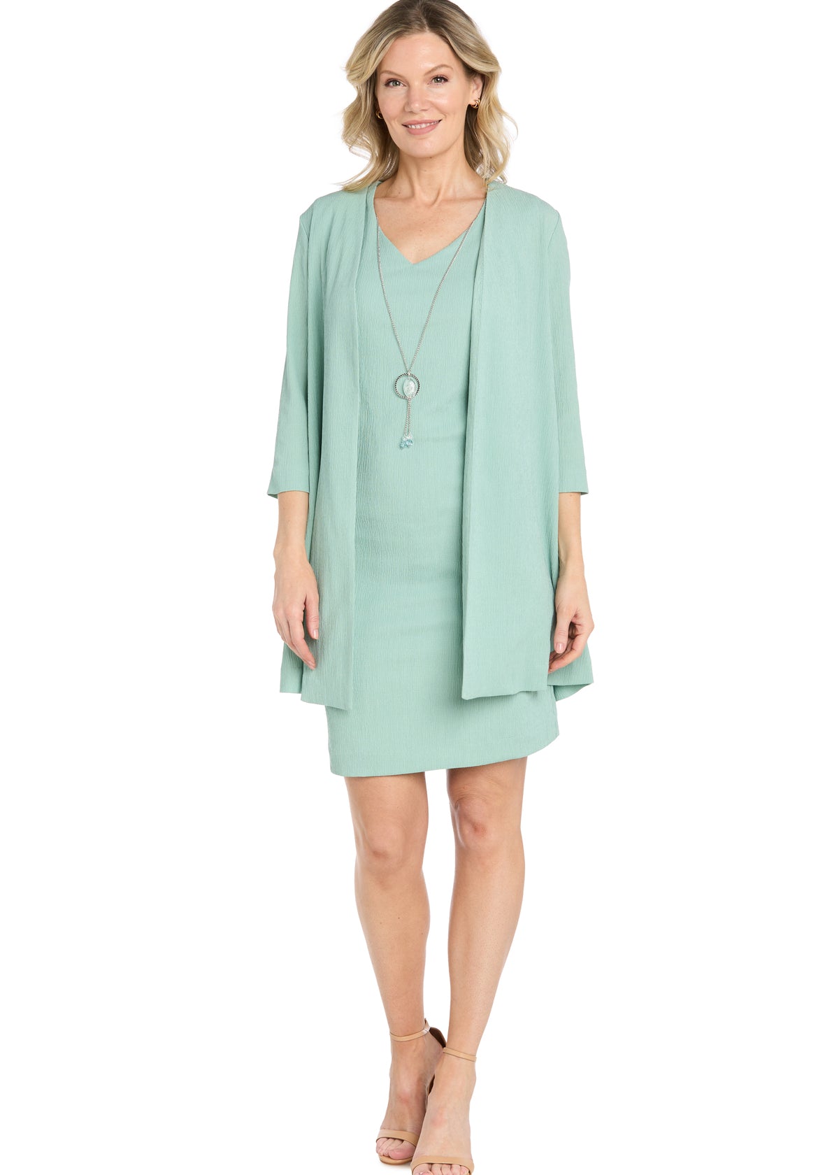 R & M Richards Women's Solid Ity Jacket Dress, Sage, 10 R & M Richards Women's Solid Ity Jacket Dress, Sage, 10