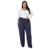 Plus Size Rhinestone Embellished Straight-Leg Pants