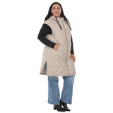 Plus Size Hooded Quilted Longline Puffer Vest