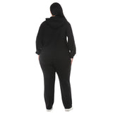 Plus Size Hooded Pullover and Straight-Leg Pants Set