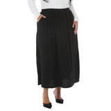 Plus Size Rhinestone Embellished A-Line Maxi Skirt
