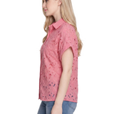 NY Collection Short Sleeve Eyelet Blouse