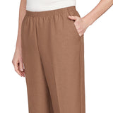 Alfred Dunner Classic Signature Fit Textured Trousers with All-around Elastic Waistband Average Length