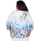 Alfred Dunner Ombre Border Floral Lace Top - Plus
