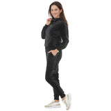Women's Velour Zip-Front Jacket & Jogger Pants Set