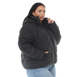 Plus Size Hooded Quilted Puffer Coat