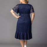 Palermo Lace Faux Wrap Dress - Plus