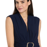 Funnel Neck Jumpsuit with Buckle - Royal