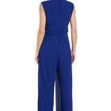 Funnel Neck Jumpsuit with Buckle - Royal