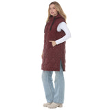 Women's Hooded Quilted Longline Puffer Vest