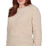 Alfred Dunner Cable Pullover Chenille Sweater - Latte