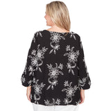 Alfred Dunner Tossed Floral Embroidered Top - Plus
