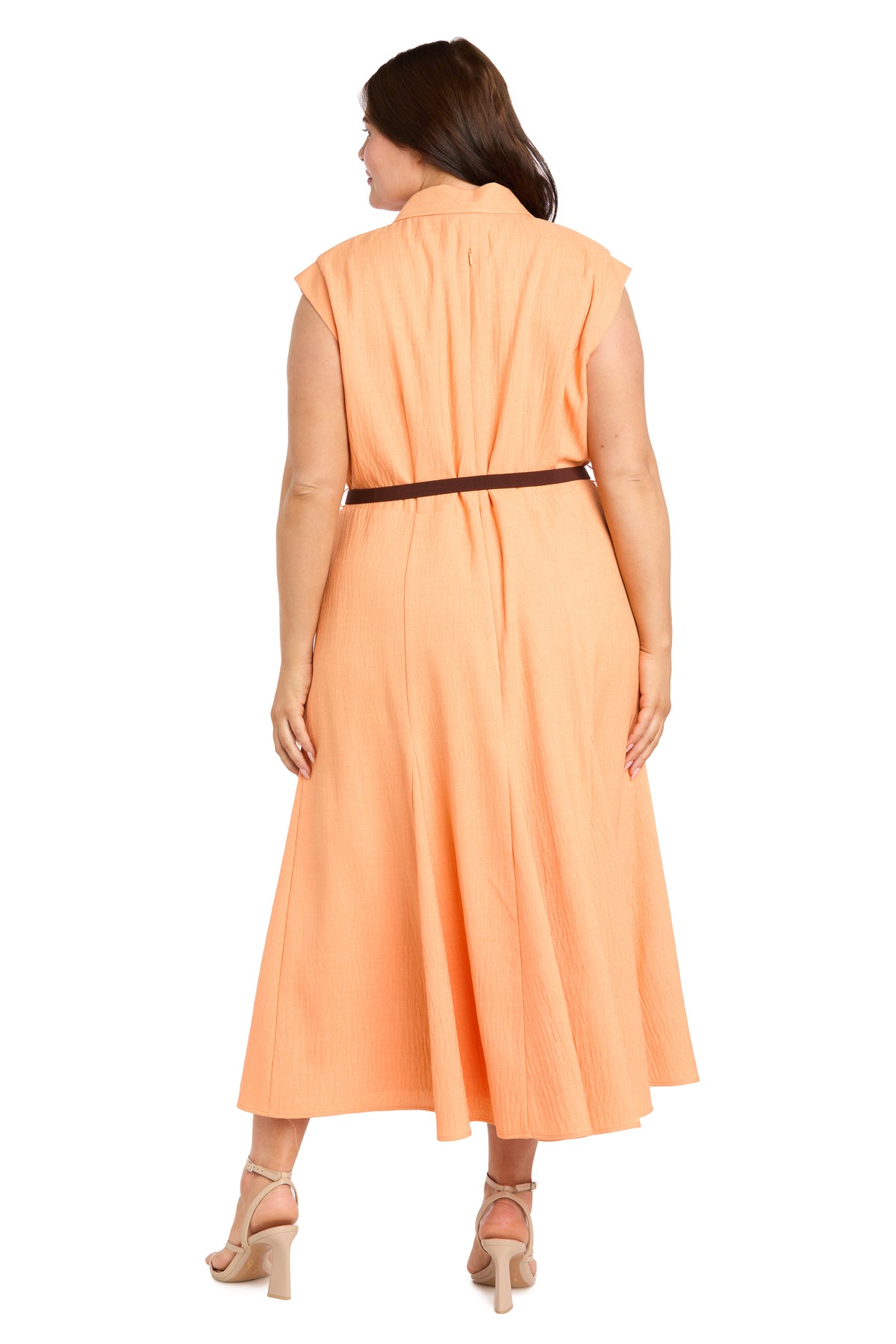 Fit and Flare Shirt Dress with Belt