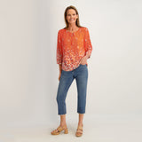 Westport Signature Fray Hem Capri in Dark Wash