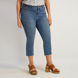 Westport Signature Fray Hem Capri in Dark Wash - Plus